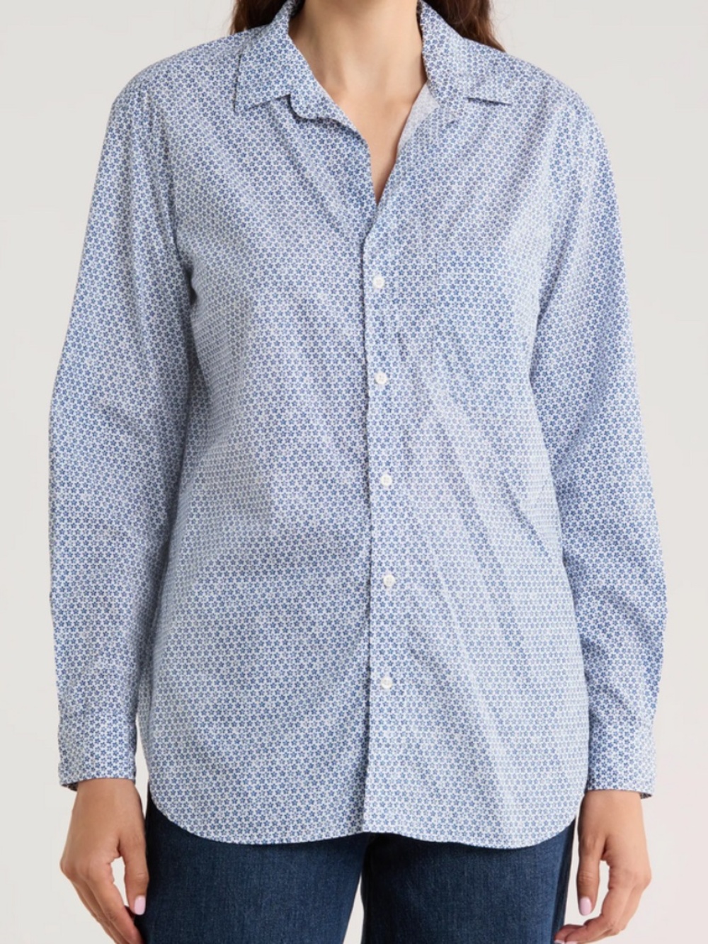 Frank & Eileen Joedy Button-down Blue Daisy Print XS NWT